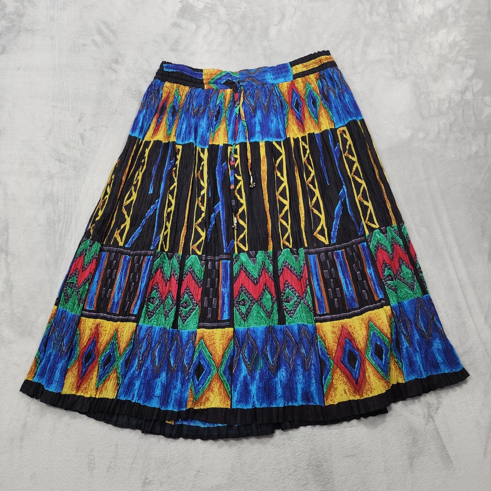 Vintage Le Mieux Studio Skirt Womens One Size Multicolor Geometric Maxi Boho